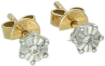 Złote kolczyki 585 z Diamentami w oprawie z białego złota 0,09ct 60027067 HSI Złote kolczyki wykonane z 14- karatowego złota z diamentami o łącznej masie 0,09 ct, barwie H i czystości SI. 1.jpg